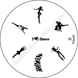 Motifs Konad : danseuses, ballet, gym, rock Choisissez la plaque officielle S8-Konad Plaque Stamping