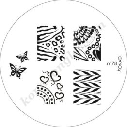Motifs ongles entiers Konad : fleurs, papillons, cœurs, formes géométriques Choisissez la plaque officielle M78-Konad Plaque Stamping