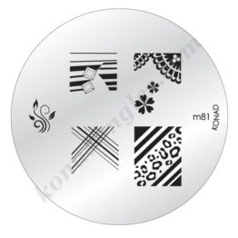 Motifs ongles entiers Konad : formes géométriques Choisissez la plaque officielle M81-Konad Plaque Stamping