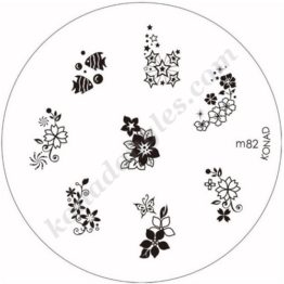 Motifs Konad : fleurs, poissons Choisissez la plaque officielle M82-Konad Plaque Stamping