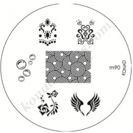 Motifs ongles entiers Konad : formes géométriques Choisissez la plaque officielle M90-Konad Plaque Stamping