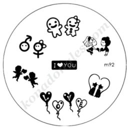 Motifs Konad : love, cœur, enfants, love, anges, ballons Choisissez la plaque officielle M92-Konad Plaque Stamping