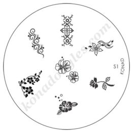 Motifs ongles entier Konad : fleurs Choisissez la plaque officielle S1-Konad Plaque Stamping