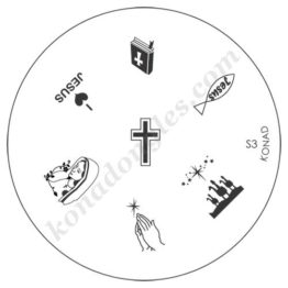 Motifs Konad : vierge Marie, croix église, bible, prière, mages Choisissez la plaque officielle S3-Konad Plaque Stamping